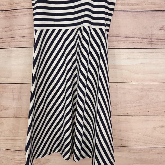New! Cremieux Dress Womens XS Navy Ivory Striped Noah Knit High Neck A-Line NWT - Picture 3 of 13